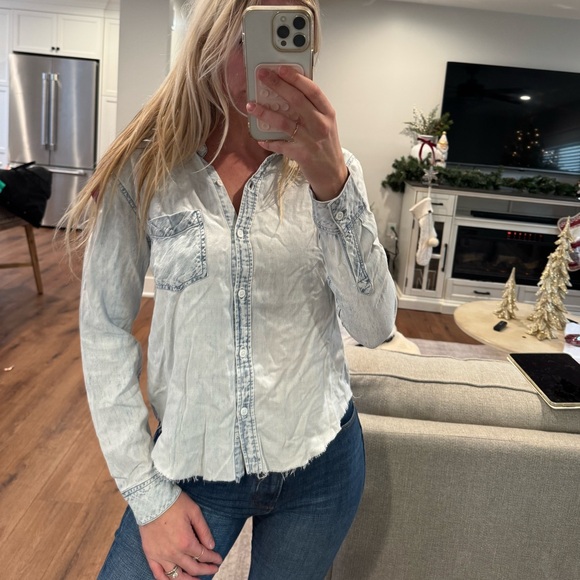 Rails Tops - Rails Denim Button Up Small